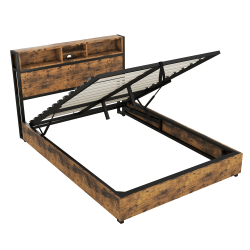 Farbwechselnde LED-Umgebungsbeleuchtung, 24-Tasten-Fernbedienung, großer Stauraum im Bettkasten