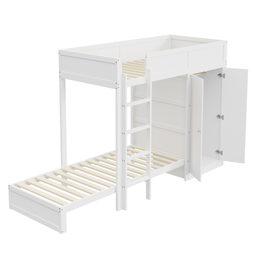 Doppelbett mit vertikaler Sicherheitstreppe-OKWISH