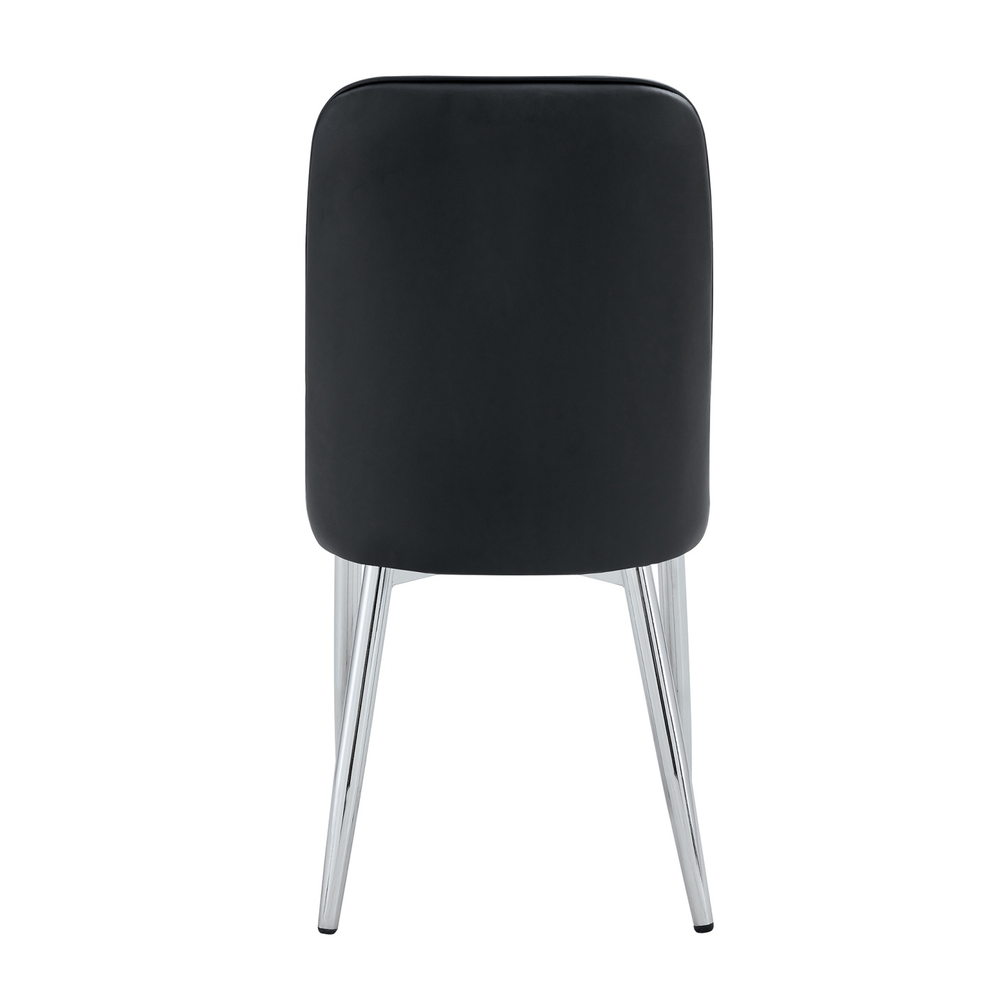 OKWISH Black Dining Chair with PU Leather and Metal Legs