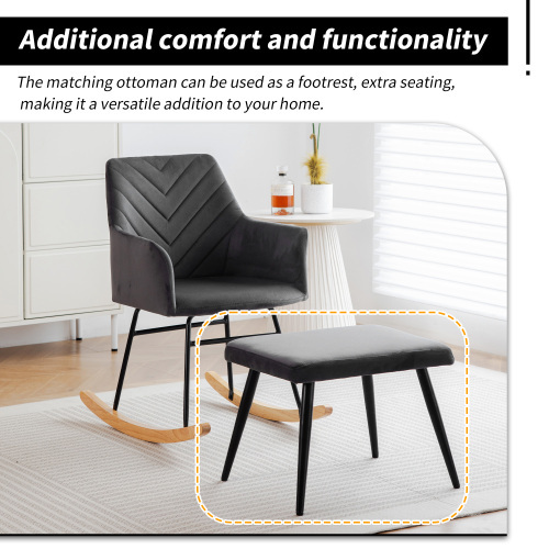 Stabiler Loungesessel mit Gestell aus Gummibaumholz und Pedalen-OKWISH