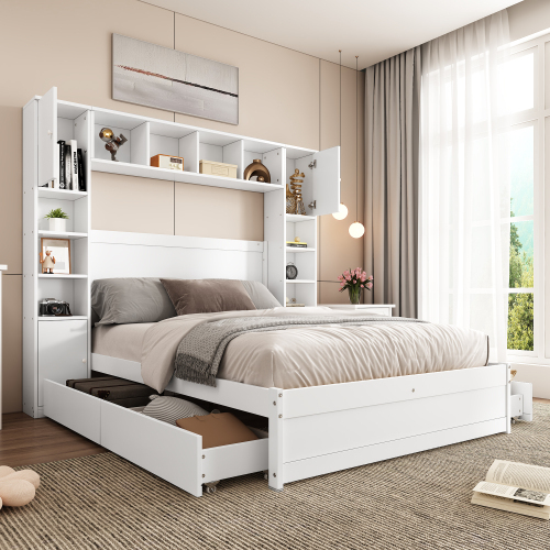 Hochbett-Doppelbett mit zwei Kippschutzschnallen-OKWISH