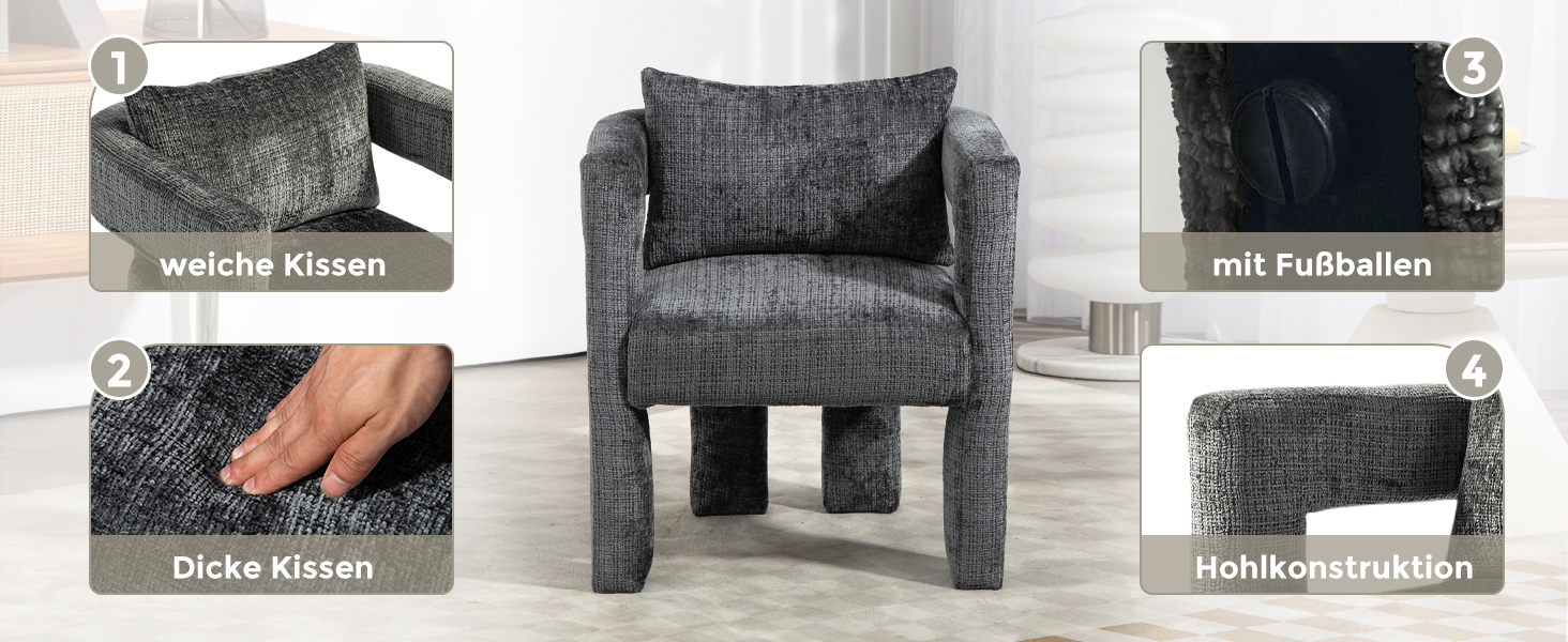 Chenille Einzel Loungesessel