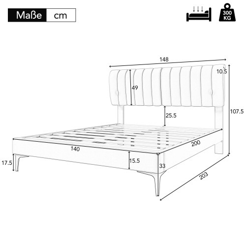 Modisches PU-Polsterbett-OKWISH