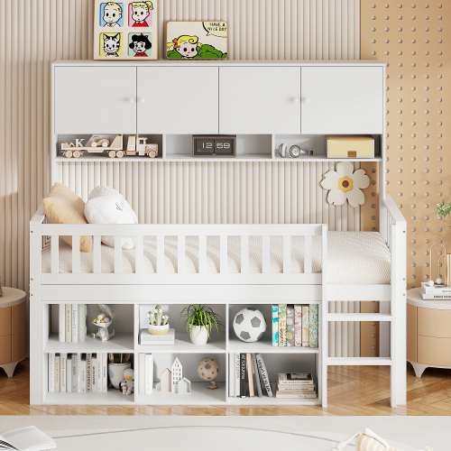 Kinderbett aus Holz mit Stauraum-OKWISH