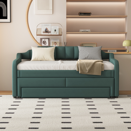 Klappbares, gepolstertes Schlafsofa mit Schublade-OKWISH