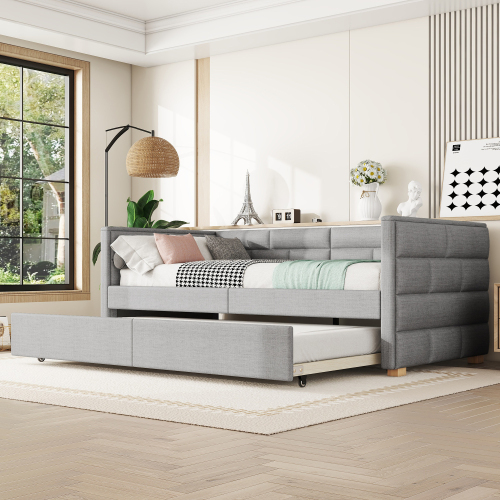 90*200cm Schlafsofa mit ausziehbarem Bett, minimalistisches Styling