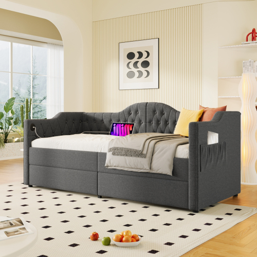 Gepolstertes Schlafsofa mit Stauraum-OKWISH