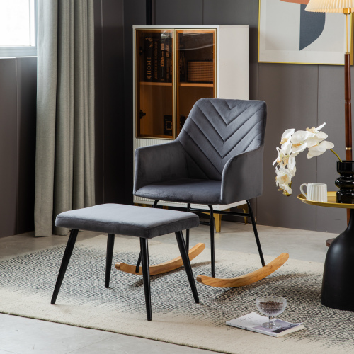 Stabiler Loungesessel mit Gestell aus Gummibaumholz und Pedalen-OKWISH