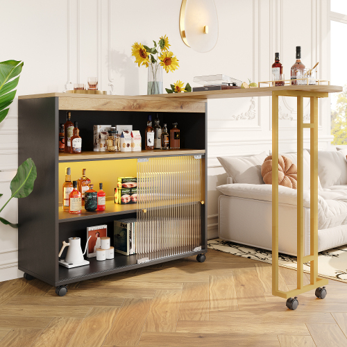 Ausziehbare mobile Bar mit LED-Aufbewahrung-OKWISH