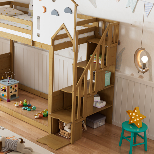 Kinderbett mit Dach und Fenstern-OKWISH