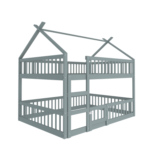 Etagenbettgestell aus massivem Holz im Loft-Design-OKWISH