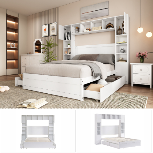 Hochbett-Doppelbett mit zwei Kippschutzschnallen-OKWISH