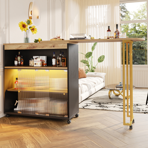 Ausziehbare mobile Bar mit LED-Aufbewahrung-OKWISH