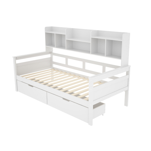 Schlafsofa, Schubladen und Regale, Lattenrost, Kinderbett, Jugendbett, Einzelbett, Massivholzbett