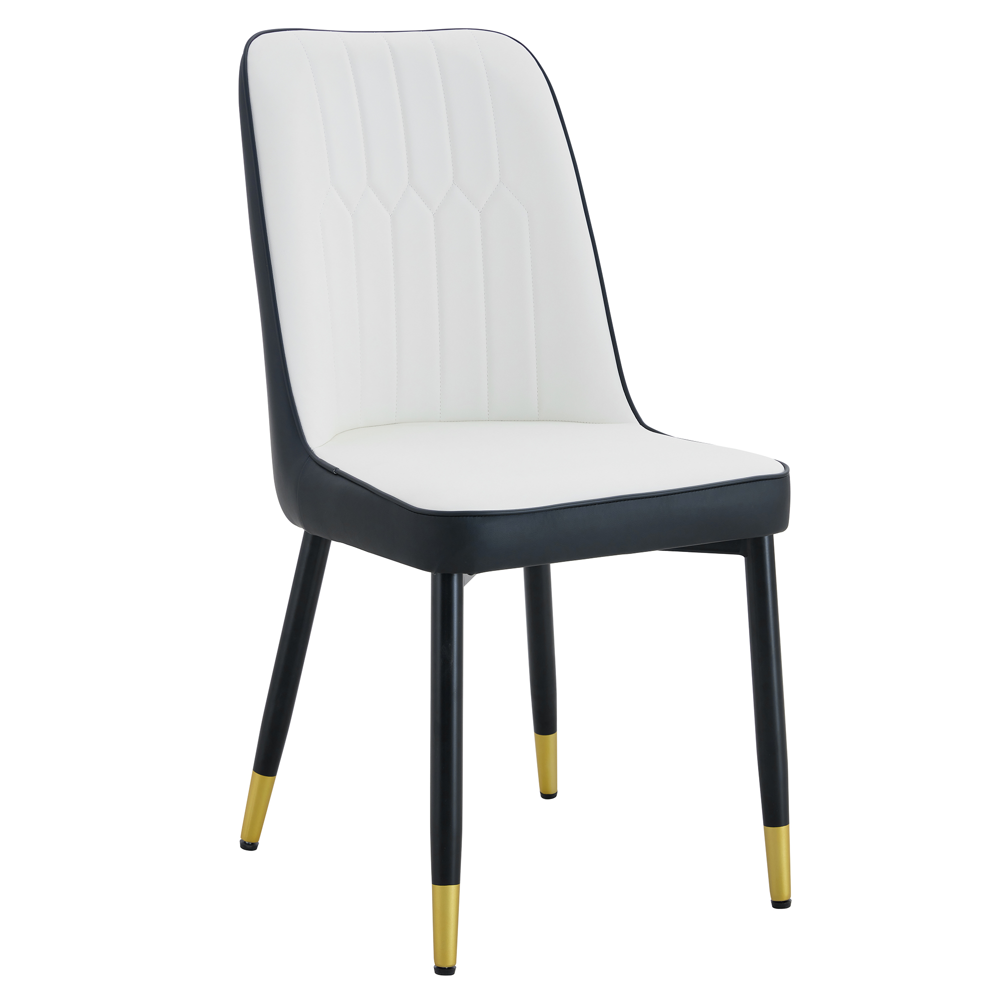 OKWISH Dining Chair with PU Leather Seat and Metal Legs