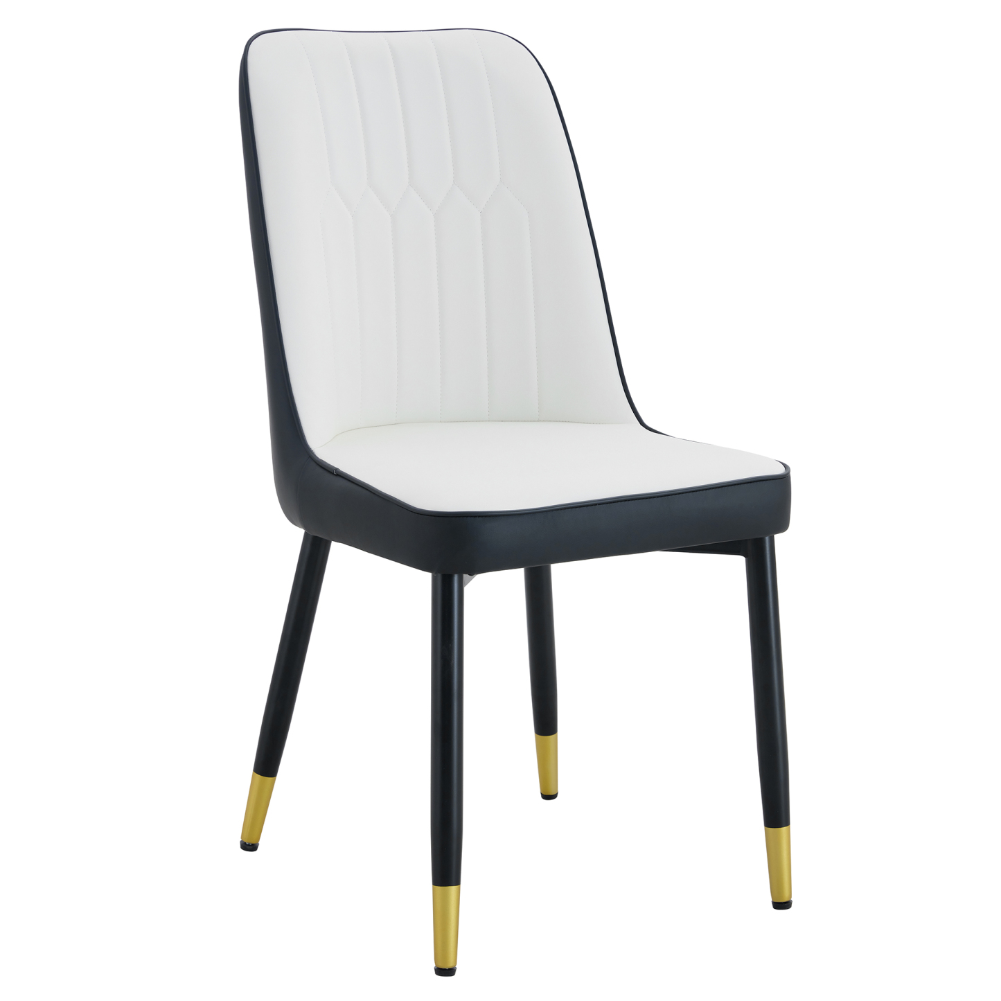 OKWISH Dining Chair with PU Leather Seat and Metal Legs