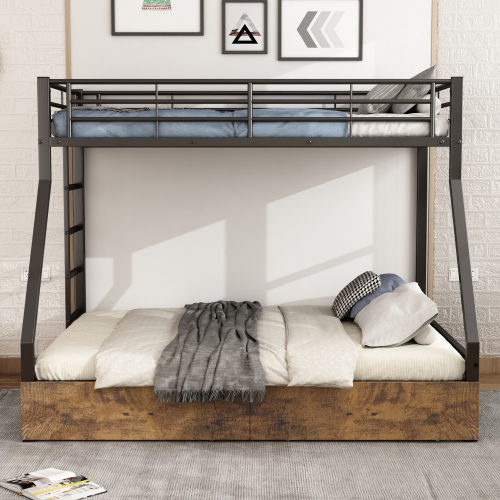 Eisenbett, Etagenbett, Geeignet für Kinder und Jugendliche, mit 2 Schubladen