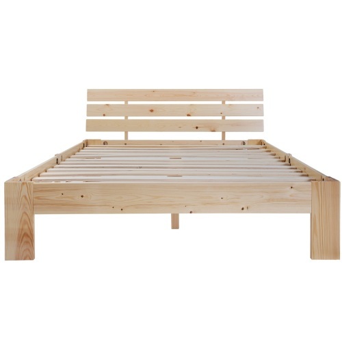Doppelbett aus massivem Kiefernholz-OKWISH