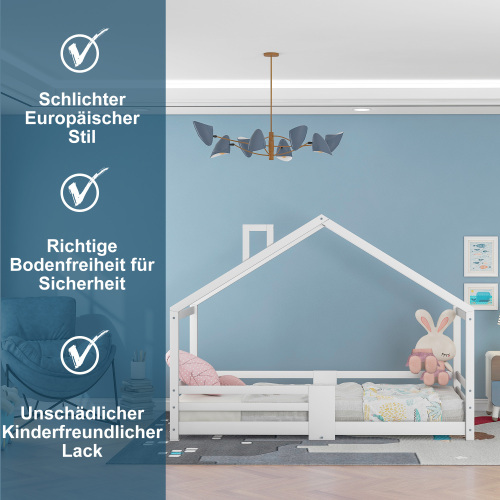 Weißes Kiefernholzbett für das Kinderzimmer-OKWISH