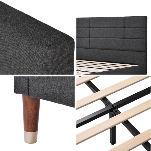 Gepolstertes Doppelbett mit Bettkasten-Lattenrost-OKWISH