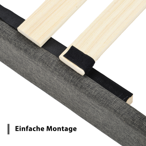 Doppelbett mit Samtstoff bezogen-OKWISH