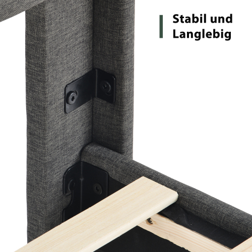 Doppelbett mit Samtstoff bezogen-OKWISH