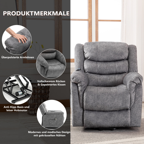 Elektrischer Massagelift-Liegestuhl, modern gepolstert-OKWISH