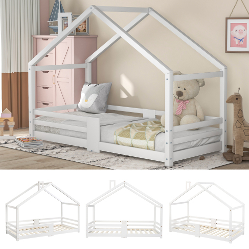 Weißes Kiefernholzbett für das Kinderzimmer-OKWISH
