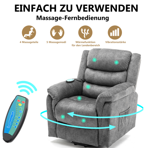 Elektrischer Massagelift-Liegestuhl, modern gepolstert-OKWISH