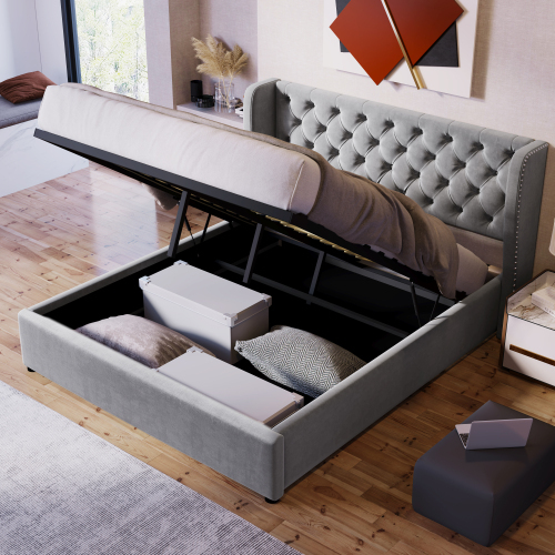 Ohrförmiges Polsterbett aus Samtstoff-OKWISH