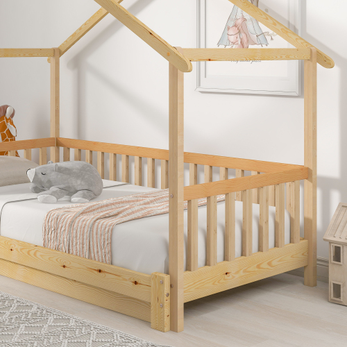 Erweiterbares Baumhausbett, Hausbett, Kinderbett, Tagesbett, (90x200cm)