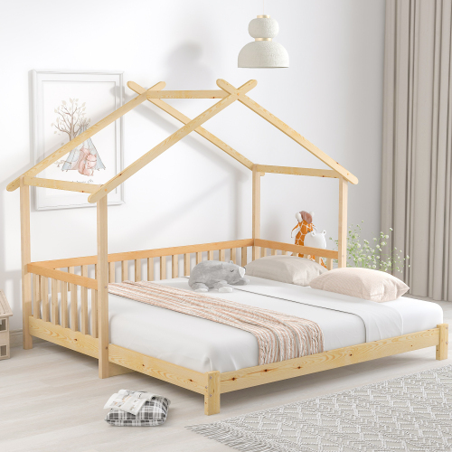 Erweiterbares Baumhausbett, Hausbett, Kinderbett, Tagesbett, (90x200cm)