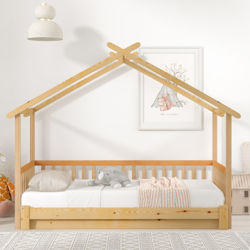 Erweiterbares Baumhausbett, Hausbett, Kinderbett, Tagesbett, (90x200cm)