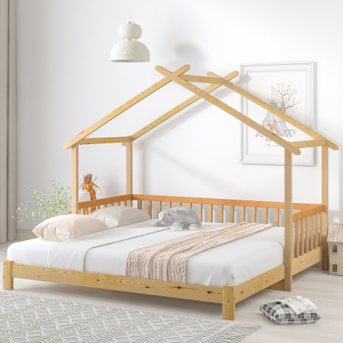 Erweiterbares Baumhausbett, Hausbett, Kinderbett, Tagesbett, (90x200cm)