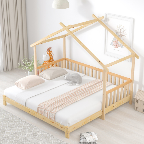 Erweiterbares Baumhausbett, Hausbett, Kinderbett, Tagesbett, (90x200cm)