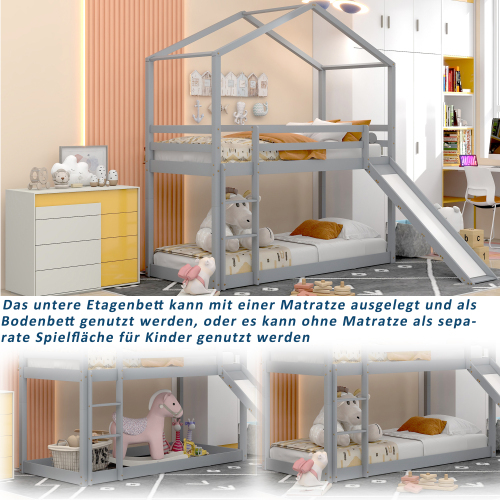 Etagenbettgestell aus Massivholz mit Lattenrost-OKWISH
