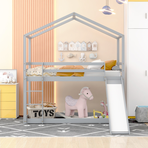 Etagenbettgestell aus Massivholz mit Lattenrost-OKWISH