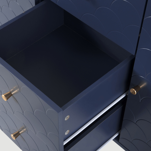 Stilvolle und schlichte Kommode in Marineblau-OKWISH