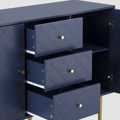 Stilvolle und schlichte Kommode in Marineblau-OKWISH