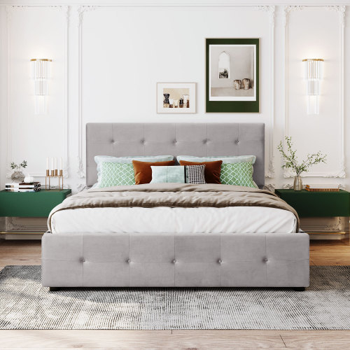 Hautfreundliches Doppelbett aus Samtstoff-OKWISH