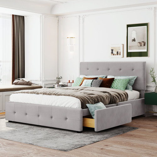 Hautfreundliches Doppelbett aus Samtstoff-OKWISH