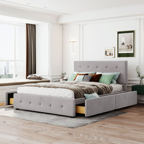 Hautfreundliches Doppelbett aus Samtstoff-OKWISH