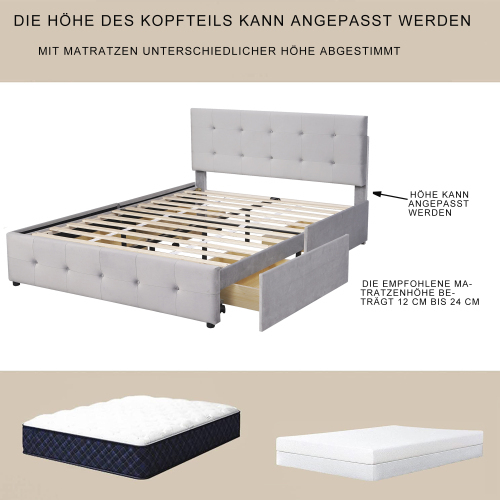 Hautfreundliches Doppelbett aus Samtstoff-OKWISH