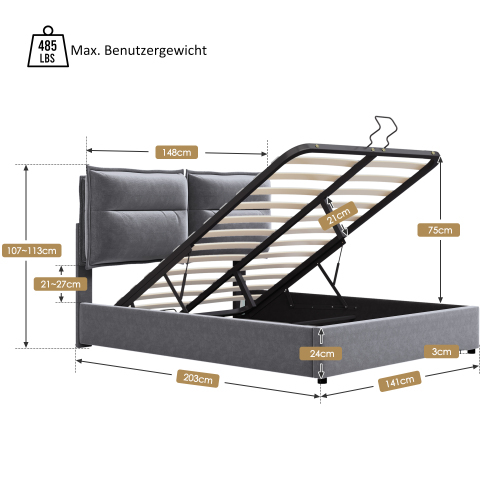 Hydraulisches Doppelpolsterbett-OKWISH