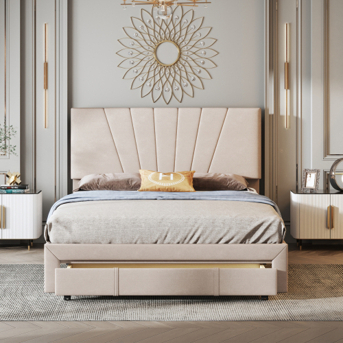 Hautfreundliches Doppelbett aus Samtstoff-OKWISH