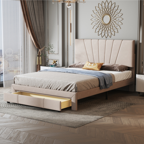 Hautfreundliches Doppelbett aus Samtstoff-OKWISH