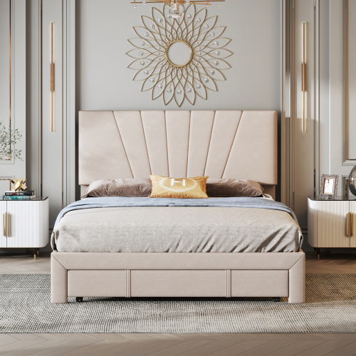 Hautfreundliches Doppelbett aus Samtstoff-OKWISH