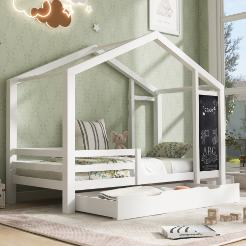 Kinder-Hausbett aus Massivholz-OKWISH