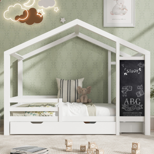 Kinder-Hausbett aus Massivholz-OKWISH