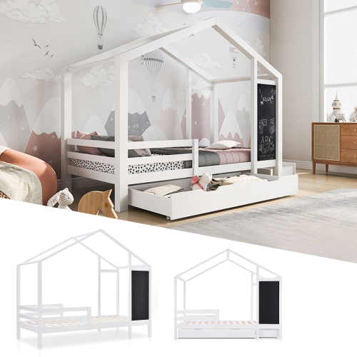 Kinder-Hausbett aus Massivholz-OKWISH